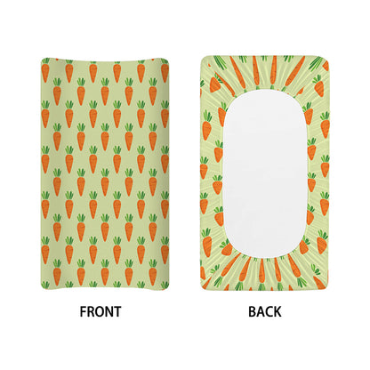Cute Carrot Pattern Print Changing Pad Cover