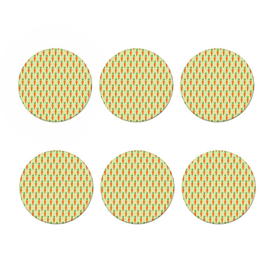 Cute Carrot Pattern Print Coaster Set