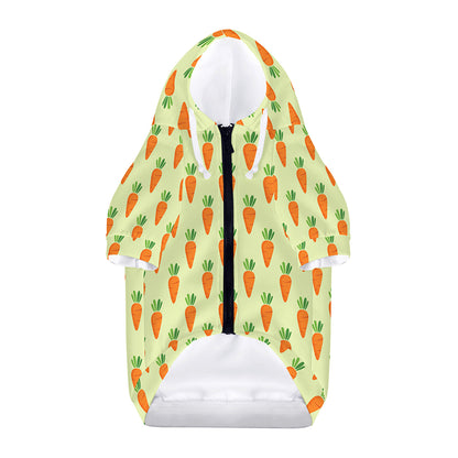 Cute Carrot Pattern Print Dog Zip Up Hoodie