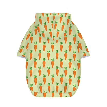 Cute Carrot Pattern Print Dog Zip Up Hoodie