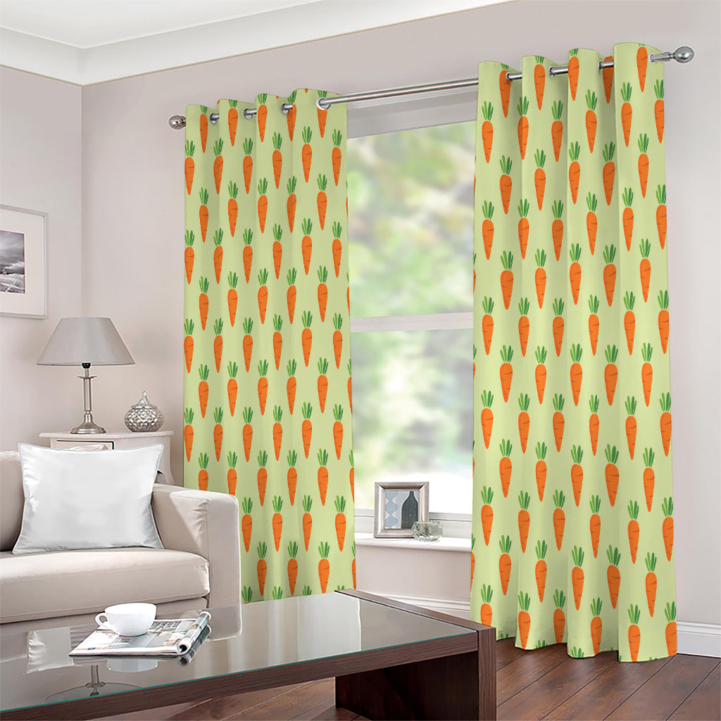 Cute Carrot Pattern Print Extra Wide Grommet Curtains