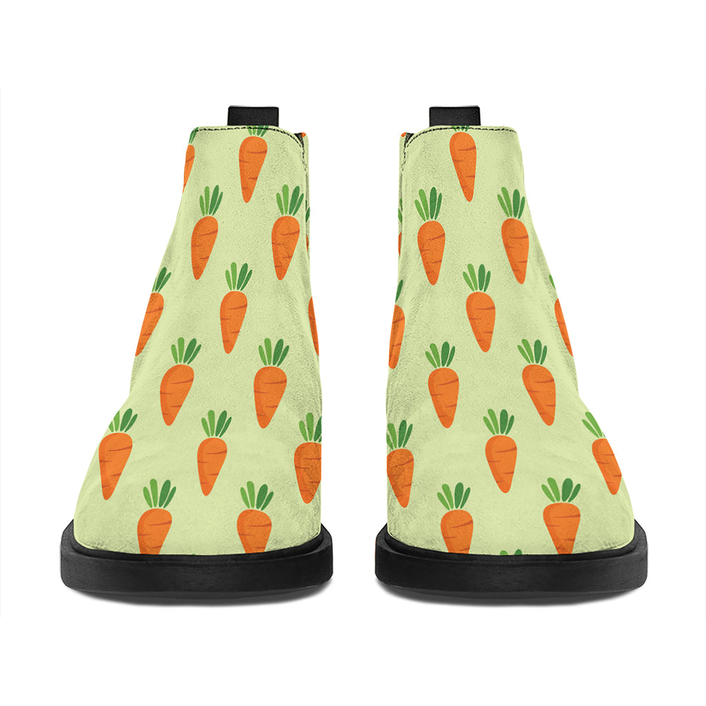 Cute Carrot Pattern Print Flat Ankle Boots