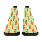 Cute Carrot Pattern Print Flat Ankle Boots