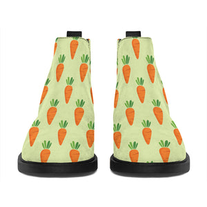 Cute Carrot Pattern Print Flat Ankle Boots