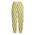 Cute Carrot Pattern Print Fleece Lined Knit Pants