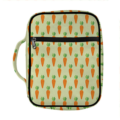 Cute Carrot Pattern Print Front Pocket Bible Bag