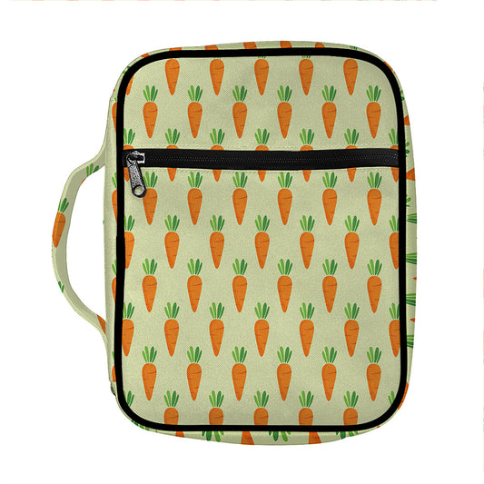 Cute Carrot Pattern Print Front Pocket Bible Bag