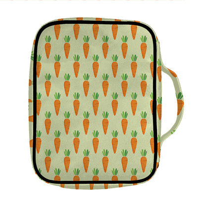 Cute Carrot Pattern Print Front Pocket Bible Bag
