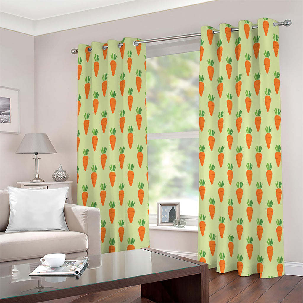 Cute Carrot Pattern Print Grommet Curtains