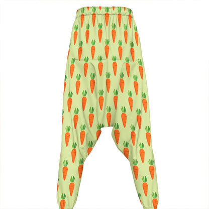 Cute Carrot Pattern Print Hammer Pants