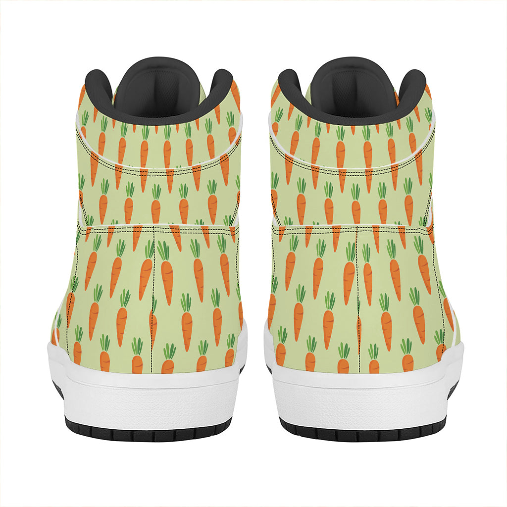 Cute Carrot Pattern Print High Top Leather Sneakers