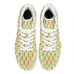 Cute Carrot Pattern Print High Top Leather Sneakers