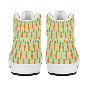 Cute Carrot Pattern Print High Top Leather Sneakers