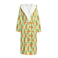 Cute Carrot Pattern Print Hooded Bathrobe