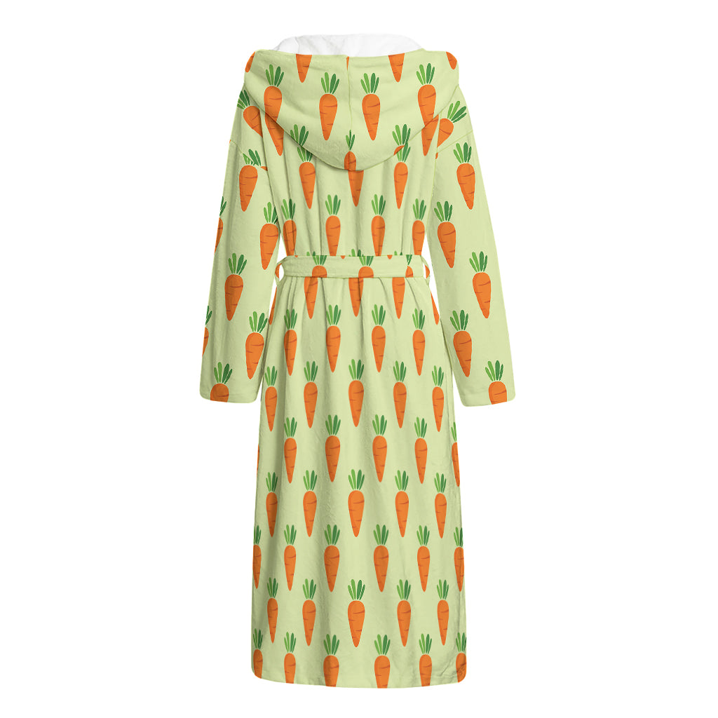 Cute Carrot Pattern Print Hooded Bathrobe