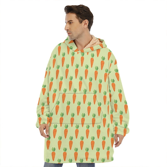 Cute Carrot Pattern Print Hoodie Blanket