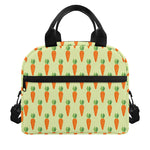 Cute Carrot Pattern Print Insulated Lunch Bag