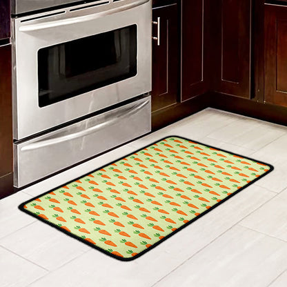 Cute Carrot Pattern Print Kitchen Mat