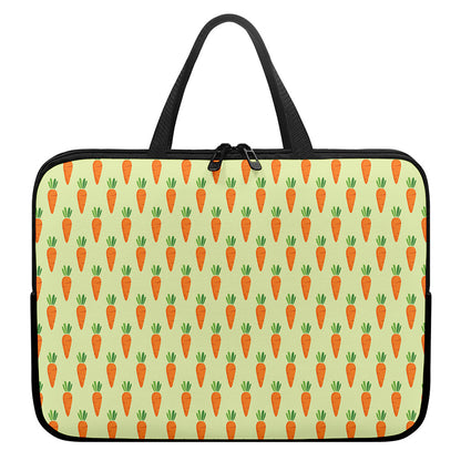 Cute Carrot Pattern Print Laptop Sleeve With Handle
