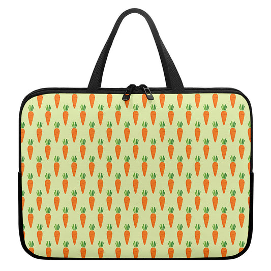 Cute Carrot Pattern Print Laptop Sleeve With Handle