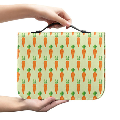 Cute Carrot Pattern Print Leather Bible Cover