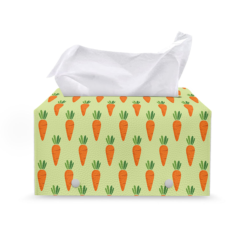 Cute Carrot Pattern Print Leather Tissue Box Cover