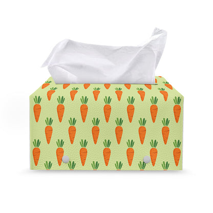 Cute Carrot Pattern Print Leather Tissue Box Cover