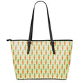Cute Carrot Pattern Print Leather Tote Bag With Zipper