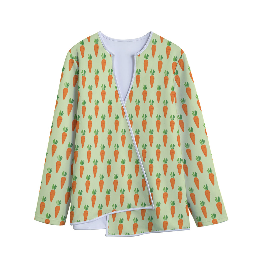 Cute Carrot Pattern Print Long Sleeve Short Coat