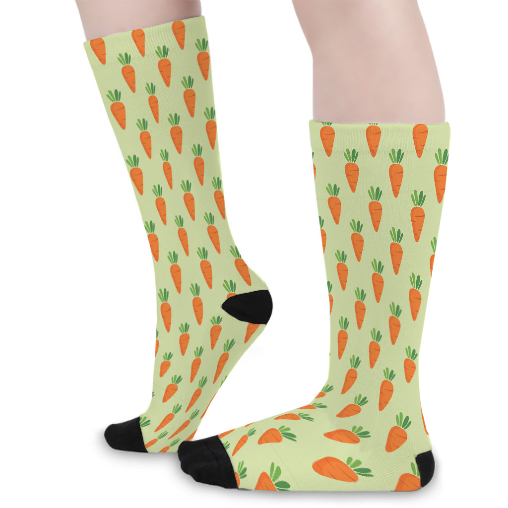 Cute Carrot Pattern Print Long Socks