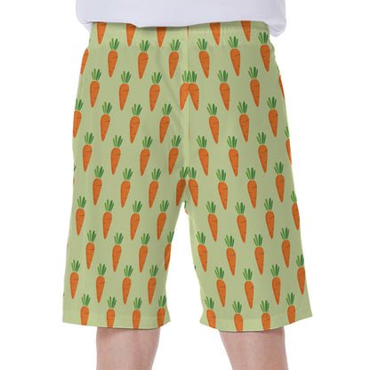 Cute Carrot Pattern Print Men's Beach Shorts