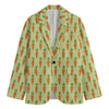 Cute Carrot Pattern Print Men's Blazer