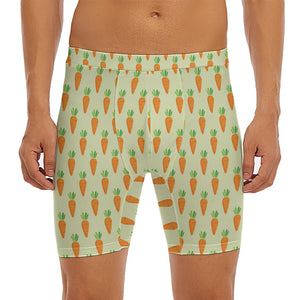 Cute Carrot Pattern Print Men's Long Boxer Briefs