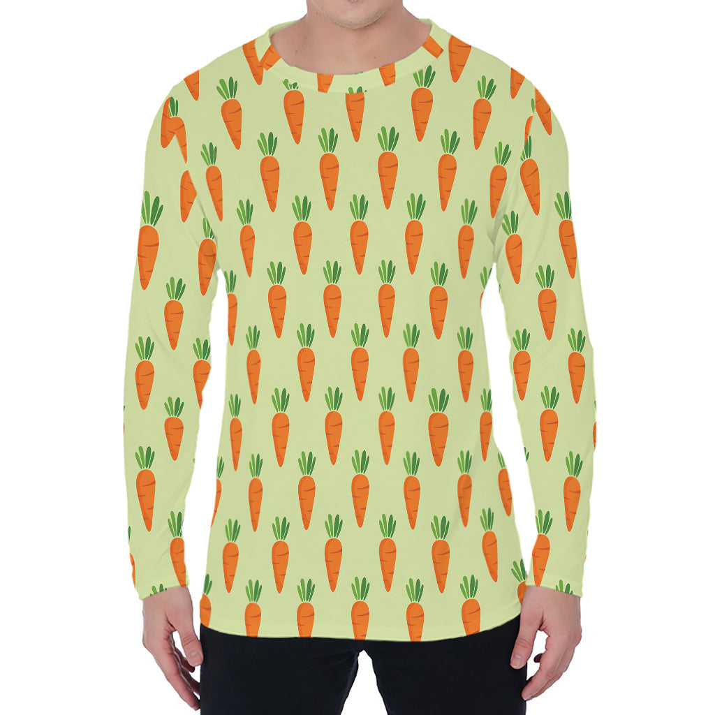 Cute Carrot Pattern Print Men's Long Sleeve T-Shirt