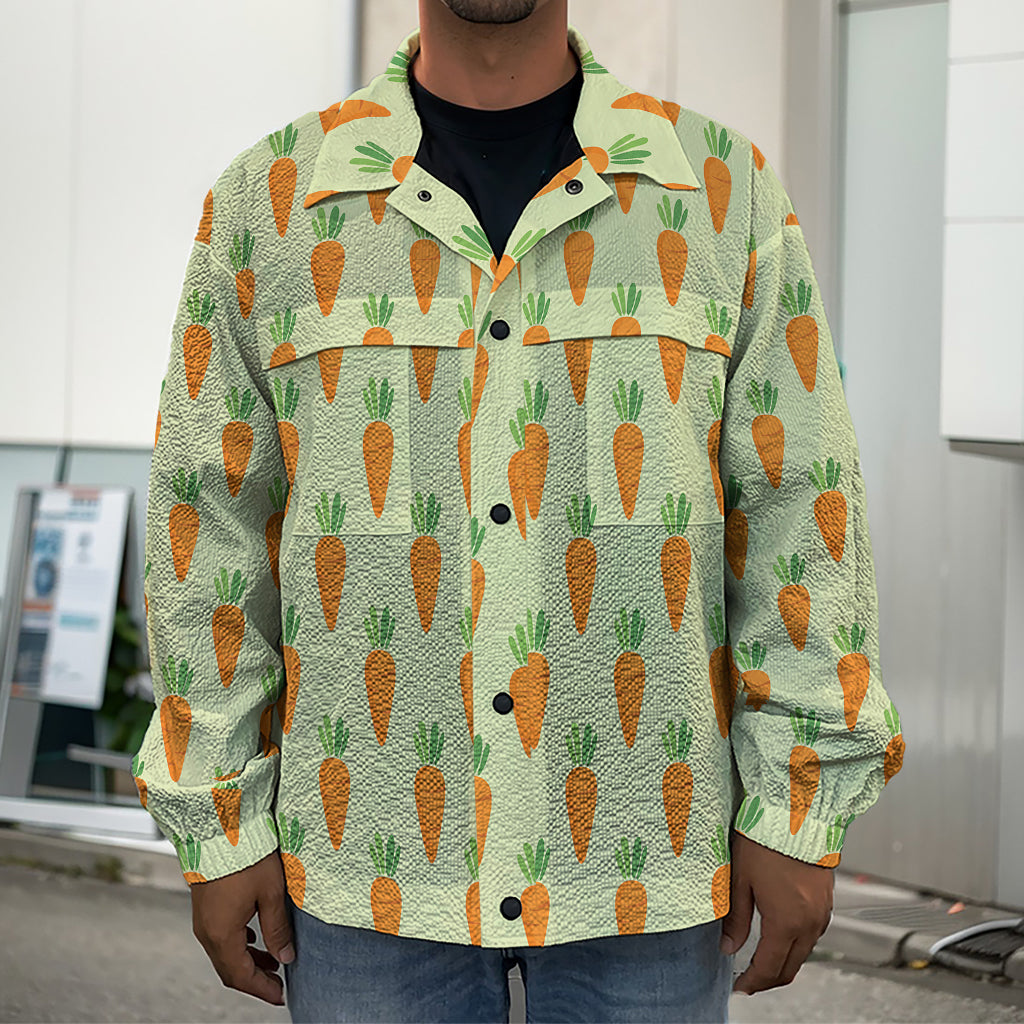 Cute Carrot Pattern Print Men's Shirt Jacket