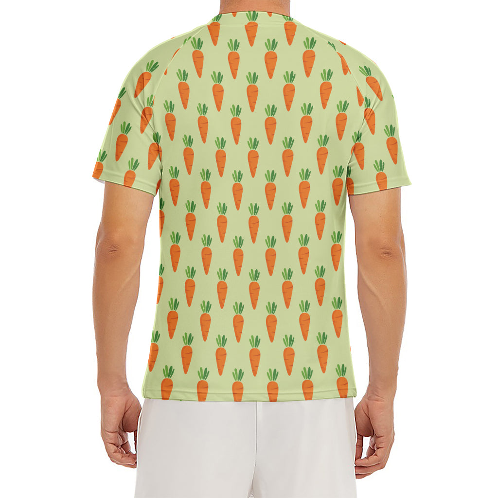 Cute Carrot Pattern Print Men's Short Sleeve Rash Guard