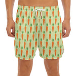 Cute Carrot Pattern Print Men's Split Running Shorts