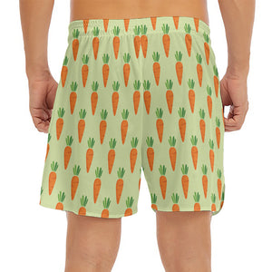 Cute Carrot Pattern Print Men's Split Running Shorts