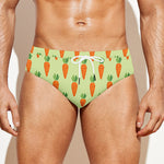 Cute Carrot Pattern Print Men's Swim Briefs