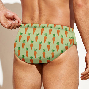 Cute Carrot Pattern Print Men's Swim Briefs