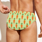 Cute Carrot Pattern Print Men's Swim Briefs