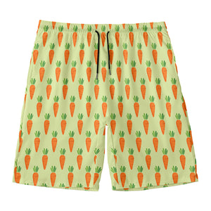 Cute Carrot Pattern Print Men's Swim Trunks