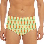 Cute Carrot Pattern Print Men's Triangle Swim Briefs