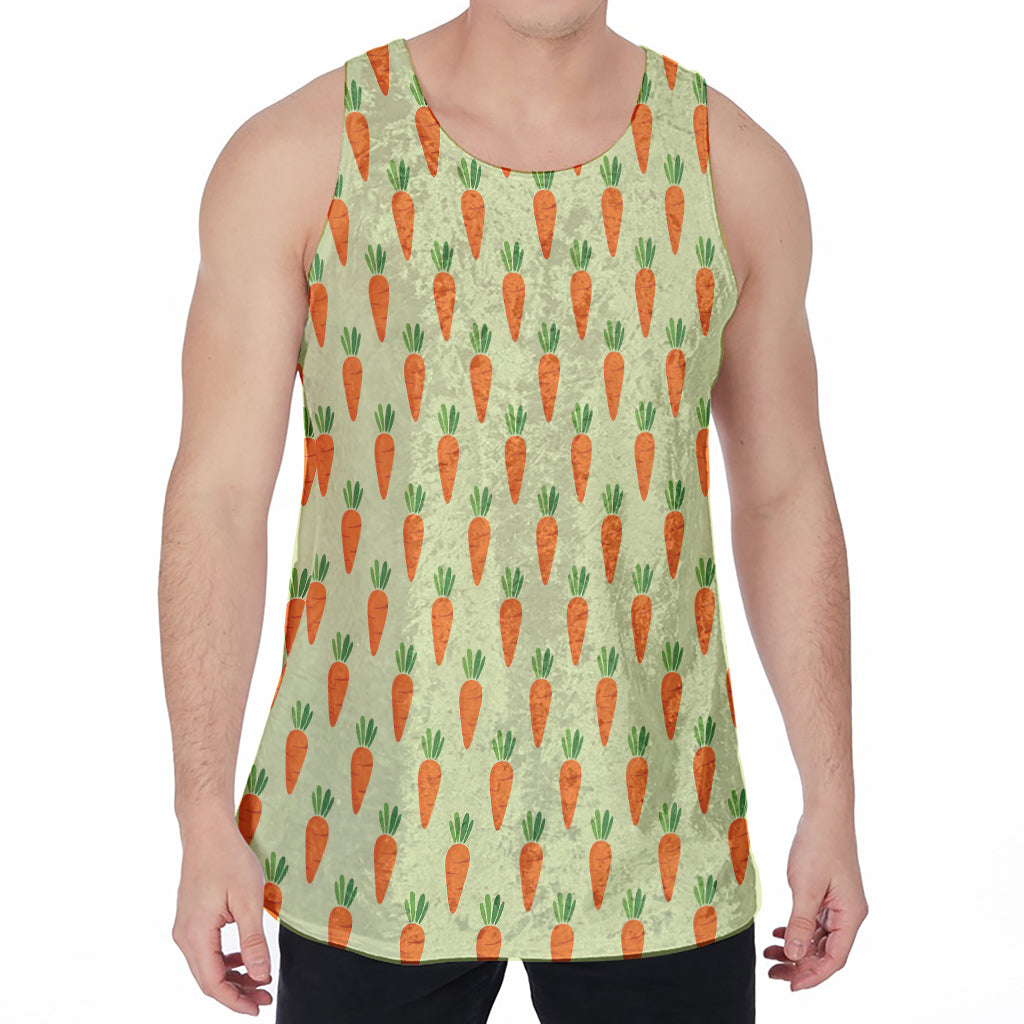 Cute Carrot Pattern Print Men's Velvet Tank Top