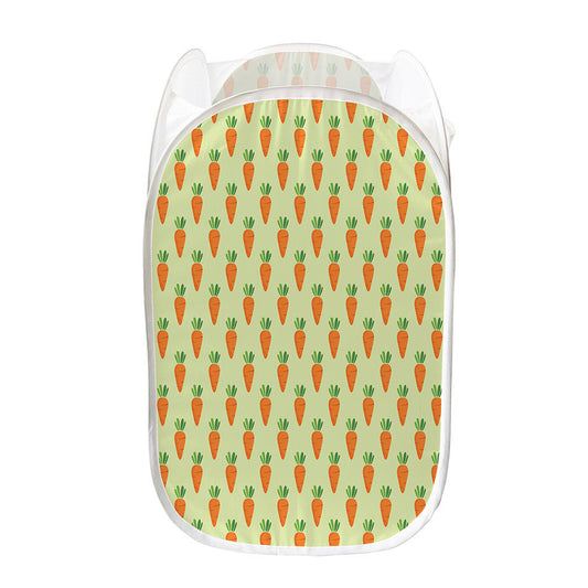 Cute Carrot Pattern Print Mesh Laundry Hamper