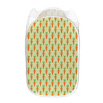 Cute Carrot Pattern Print Mesh Laundry Hamper