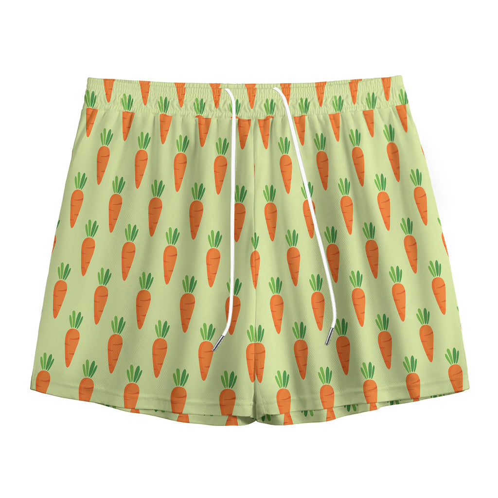 Cute Carrot Pattern Print Mesh Shorts