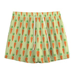 Cute Carrot Pattern Print Mesh Shorts