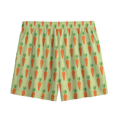 Cute Carrot Pattern Print Mesh Shorts