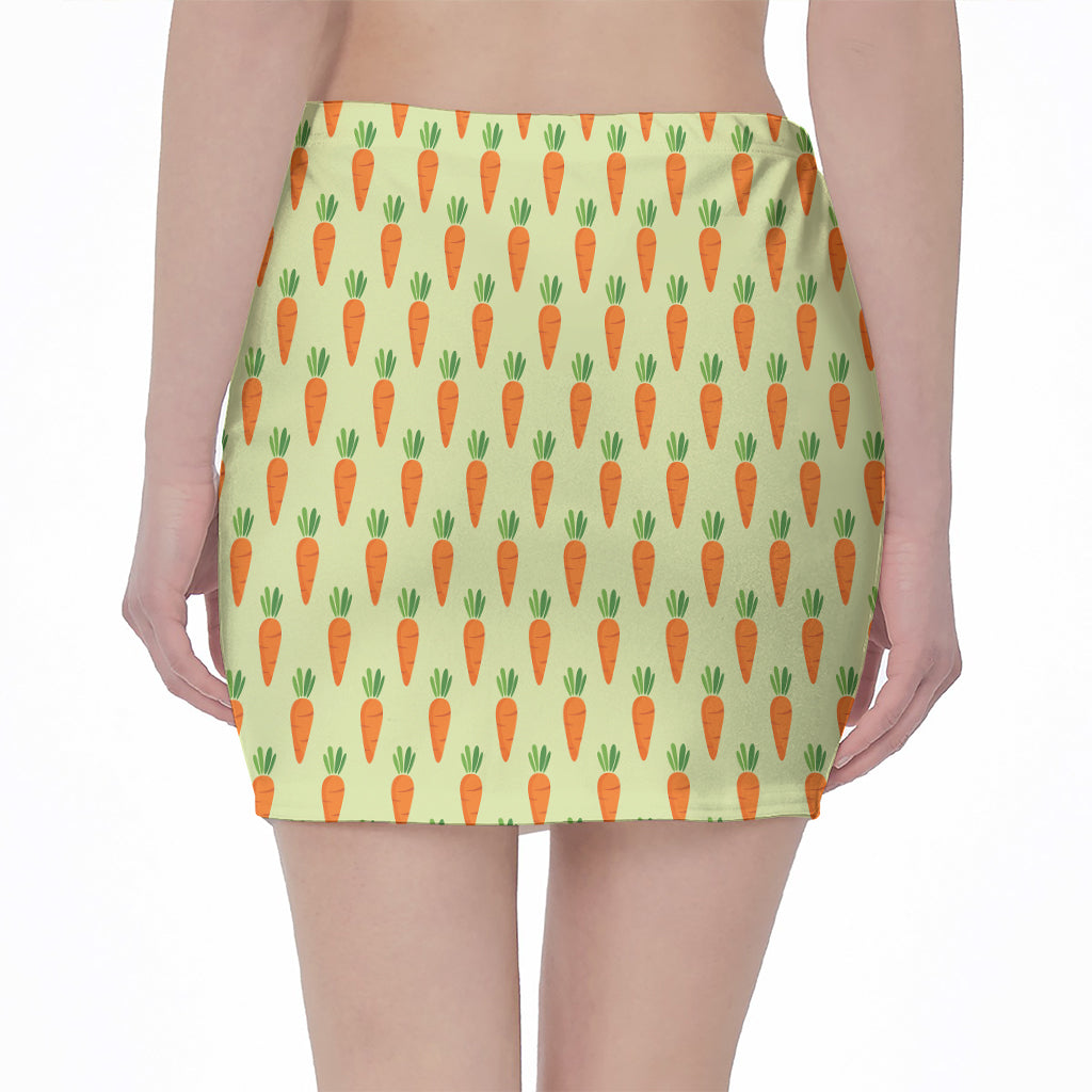 Cute Carrot Pattern Print Pencil Mini Skirt